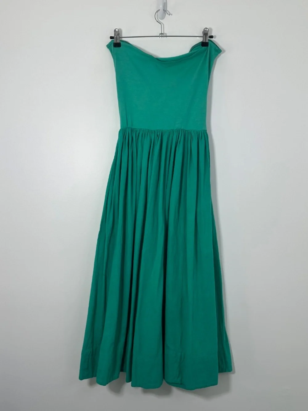Free People Women's Small Onda Drop-Waist Tube Midi Dress Mint Leaf Color Boho - Picture 3 of 9
